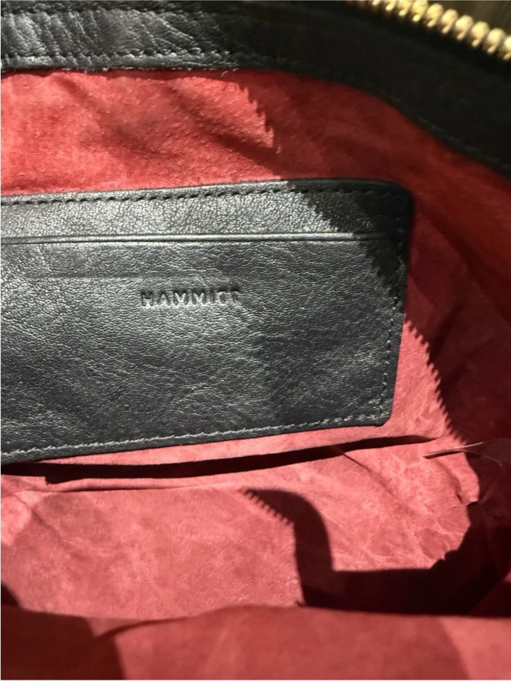 Authentic $495 HAMMIT Montana Clutch Black Leather / Gold Metal Shoulder Bag sm - Picture 12 of 16